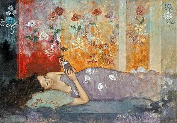 "The Reading Room" Hand-Signed Pigment Print on Canvas by Francois Fressinier