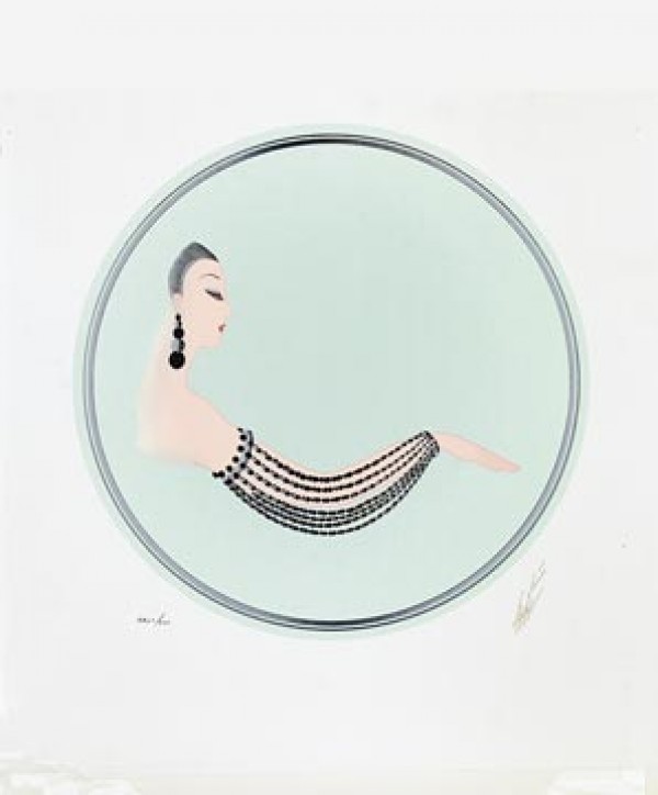 "Onyx Sleeve" Estate-Signed Embossed Serigraph with Foil Stamping by Erte