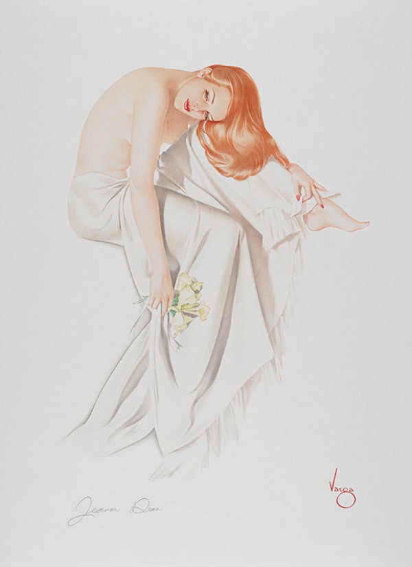 "Jeanne Dean" Lithograph/Odalesque by Alberto Vargas