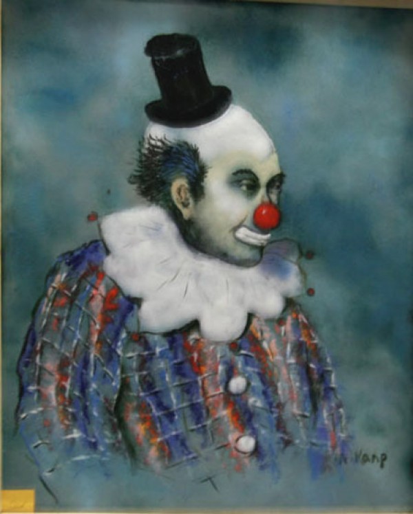 "Clown" 1970 Original Enamel on Copper by Max Karp