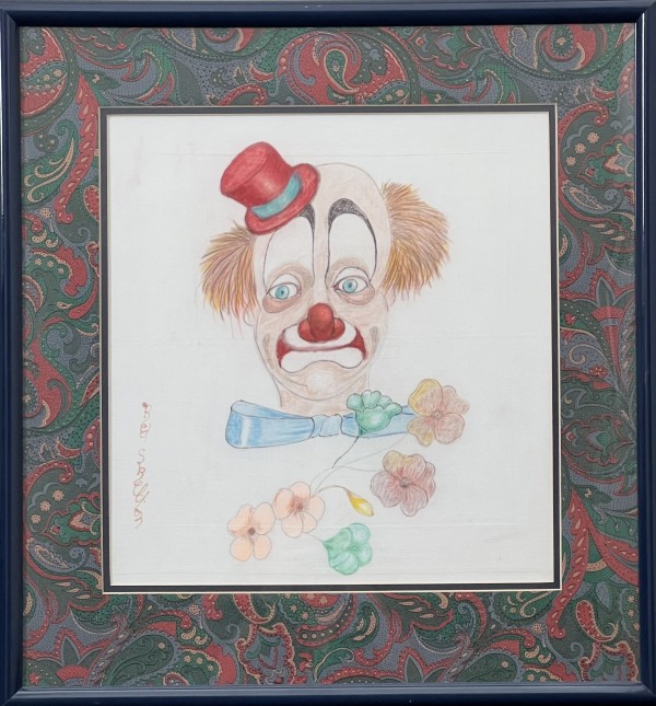 "Red's Best Friend" Unique mixed media-prismatic oil pencils on linen  by Red Skelton