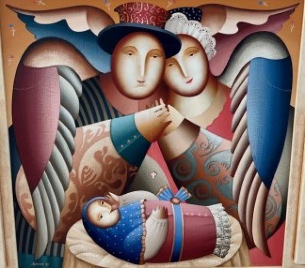 "Blessed" Original Mixed Media on Canvas by Anton Arkhipov