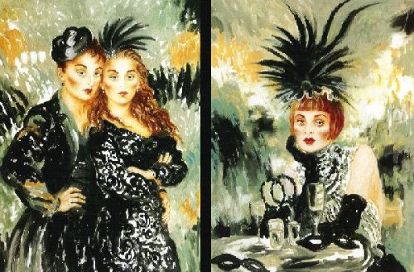 Moulin Rouge Suite  Serigraphs on Canvas by Joanna Zjawinska