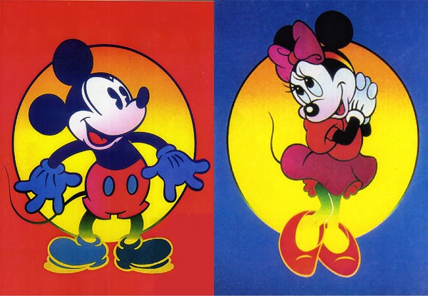 "Disney Mickey & Minnie"  Suite of 2 Serigraphs by Peter Max