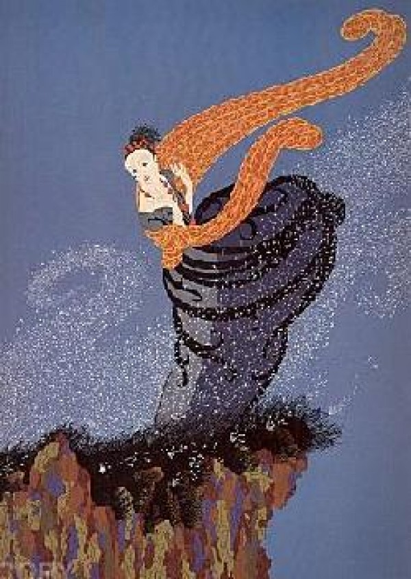 "Summer Breeze" Framed Serigraph by Erte