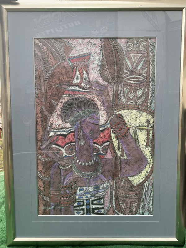 “Wine Carrier” Original Acrylic & Gouache on Rice Paper by Adrian Wong Shue