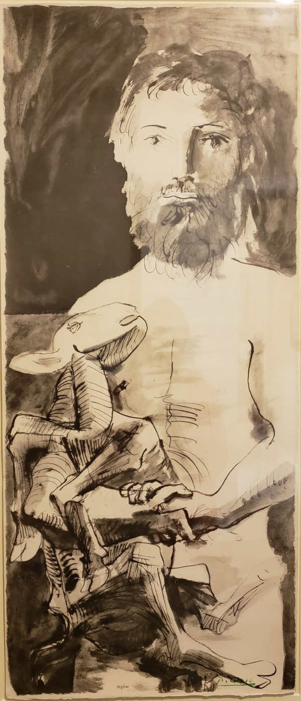 "Etude pour l'Homme au Mouton" (Study for Man with Goat) Lithograph by Pablo Picasso Lithograph by Pablo Picasso