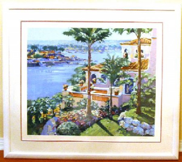 "Newprot Beach" FRAMED Serigraph by Howard Behrens