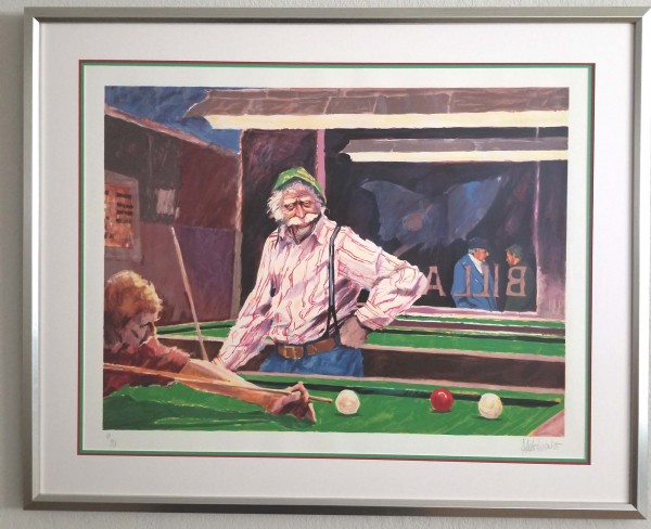 "Billiards at Cafe Palermo" Serigraph by Aldo Luongo