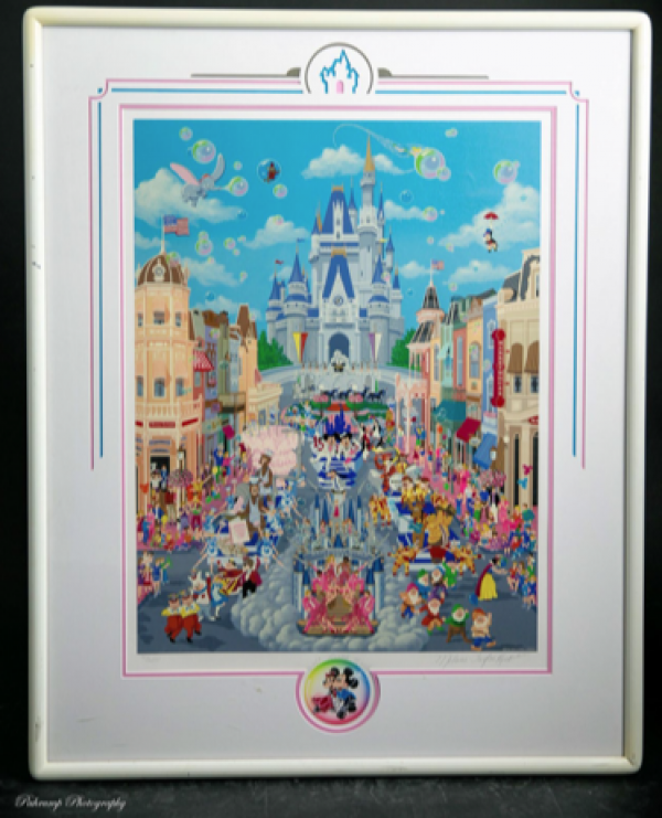 "Disney World 15th Anniversary" Remarqued Serigraph by Melanie Taylor Kent