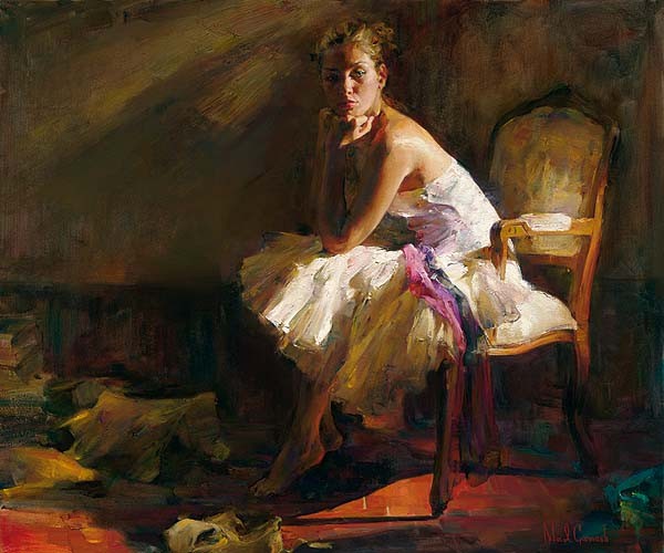 "Contemplation" Hand-Embellished Giclee/Hand-Textured Canvas by Michael & Inessa Garmash
