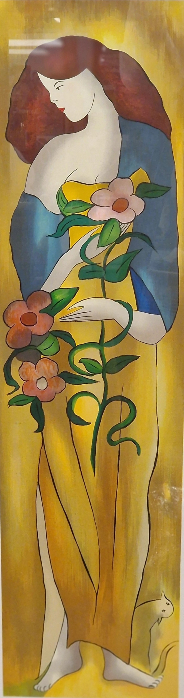 "Yellow II" Embellished Serigraph on Canvas by Linda Kinff