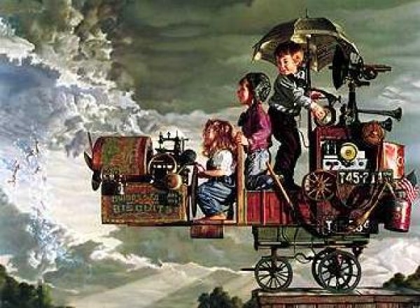 "Invitation to Flight" lithograph on canvas by Bob Byerley