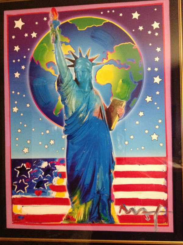"Peace On Earth III" Mixed Media Unique Acrylic on Lithograph by Peter Max