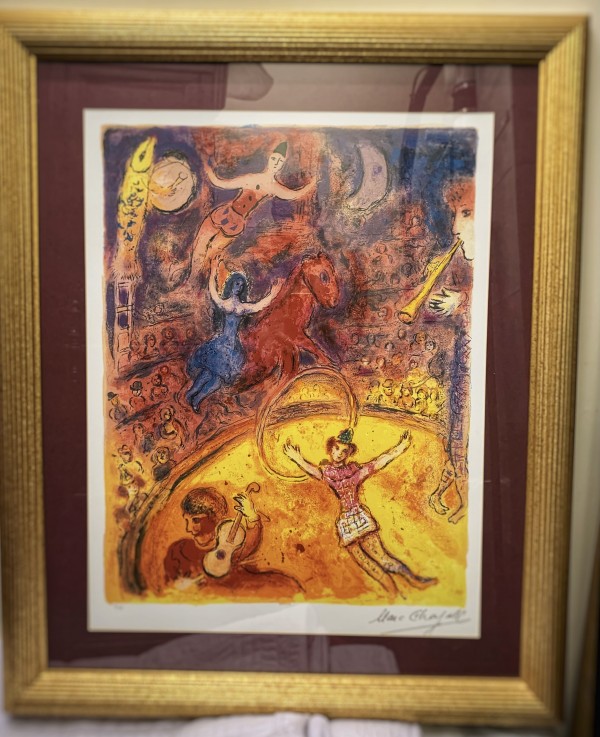 "Le Cirque" Hand Signed,  Hand pulled color lithograph by Marc Chagall