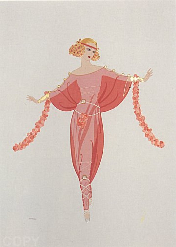 "May" Estate-Signed Embossed Serigraph with Foil Stamping by Erte