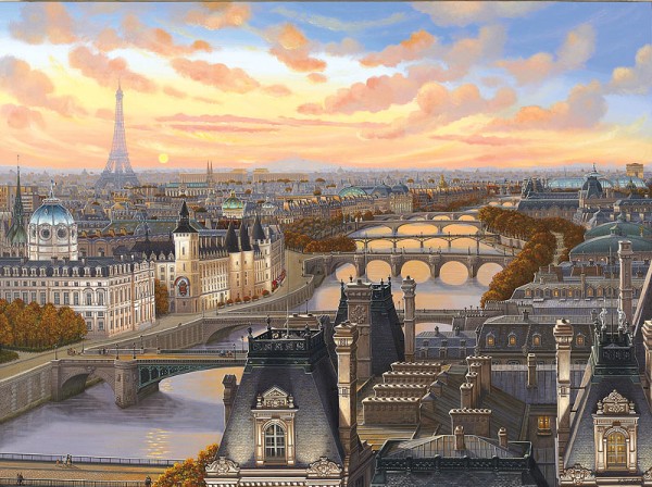 "Ten Bridges" Serigraph on Canvas by Liudmila Kondakova