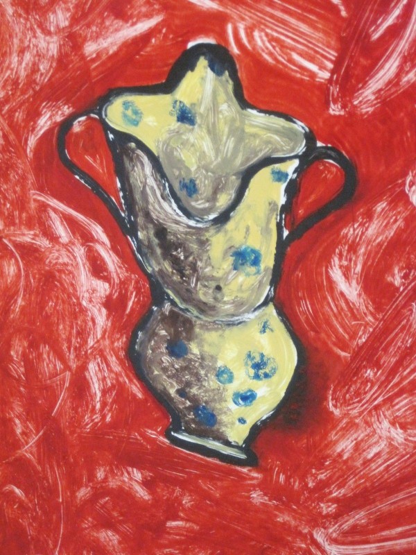 "Calabrian Jug" 1990 Original Acrylic on Paper by Italo Scanga