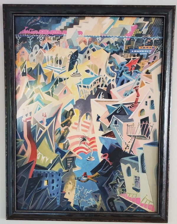 "Cat Detective in the Wrong Part of Town" Serigraph on Archival Canvas by Dr. Seuss
