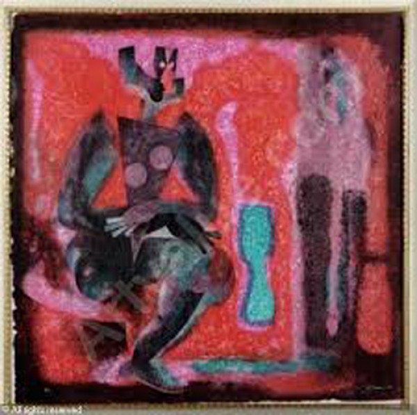 "Un Paso" (One Step) Acrylograph on Heavy paper by Byron Galvez