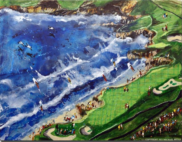 "Pebble" Original Mixed Media on Aluminum by Michael Bryan