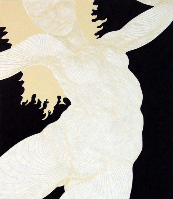 "Sinistra" etching  from "Les Cariatides Suite" by Guillame Azoulay