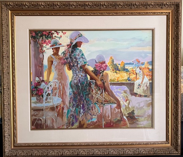 "On The Terrace" Giclee on Paper by Pino