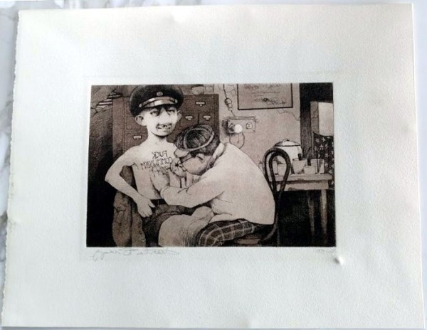 "F**k Communism" Etching by Charles Ray Bragg