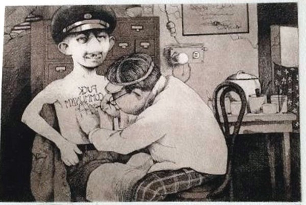 "F**k Communism" Etching by Charles Ray Bragg