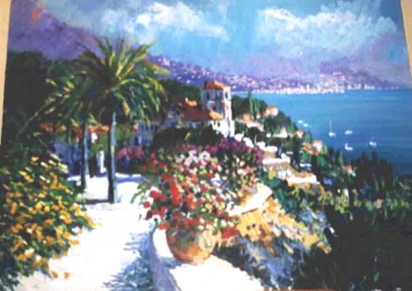 "Riviera Reverie" Original Acrylic/Canvas by Kerry Hallam