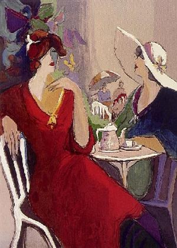 "Two Women" Serigraph by Isaac Maimon