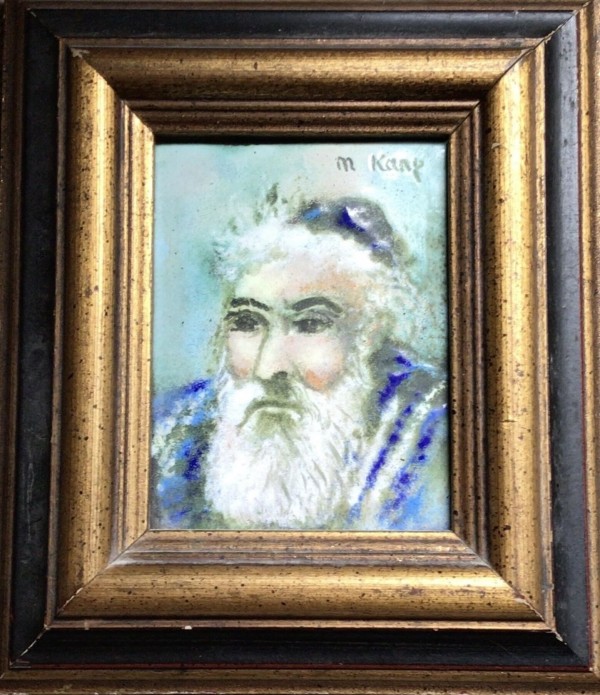 "Rabbi" Original Enamel on Copper by Max Karp