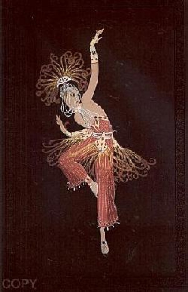 "Firebird" Embossed Serigraph with Foil Stamping by Erte
