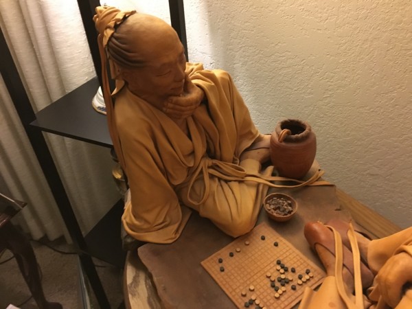 "Chess Game" leather sculpture by Chan Lia Miao