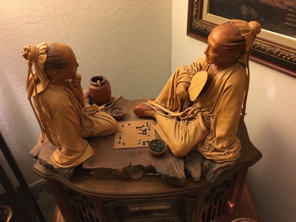 "Chess Game" leather sculpture by Chan Lui Miao