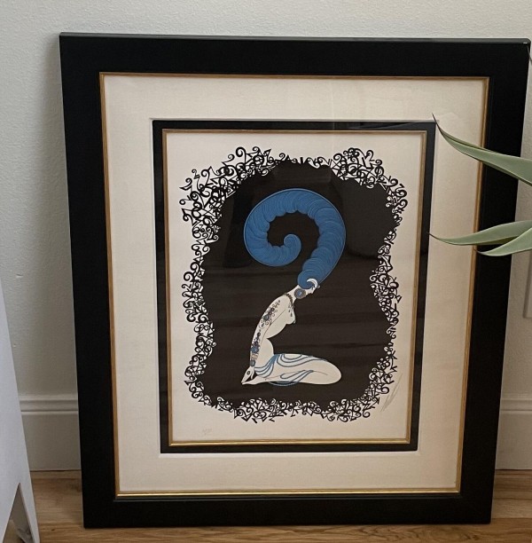"Numeral 2" an Emboxxed Serigraph from the Erte Numerals Suite