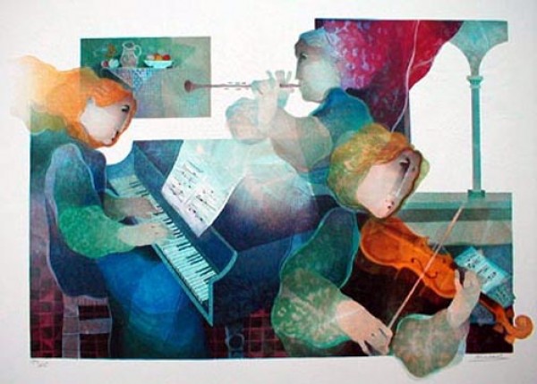 "Trio" Lithograph from the Carmen Suite by Alvar Sunol