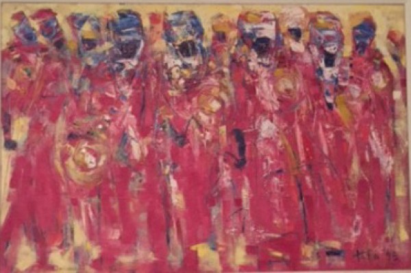 "Timbuktu Royal  Drummers" Original Oil on Canvas by Tafa Fiadzigbe