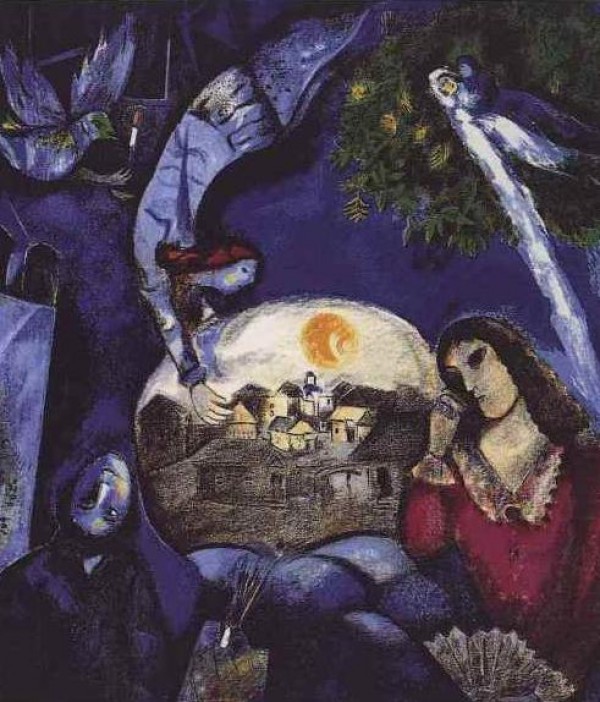 "Atour d"Elle" Plate-Signed Lithograph by Marc Chagall