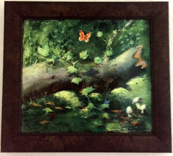 "Butterflies in the Forest" Original Enamel on Copper by Max Karp