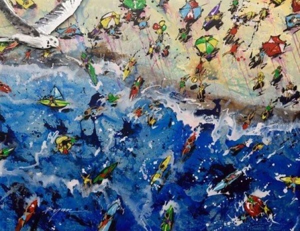 "Bird's Eye View" Original Mixed Media by Michael Bryan