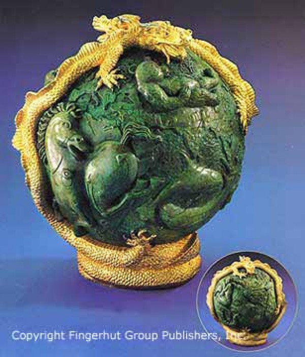 "Genesis" Bronze Sculpture with Gold Leaf by Jiang Tie Feng