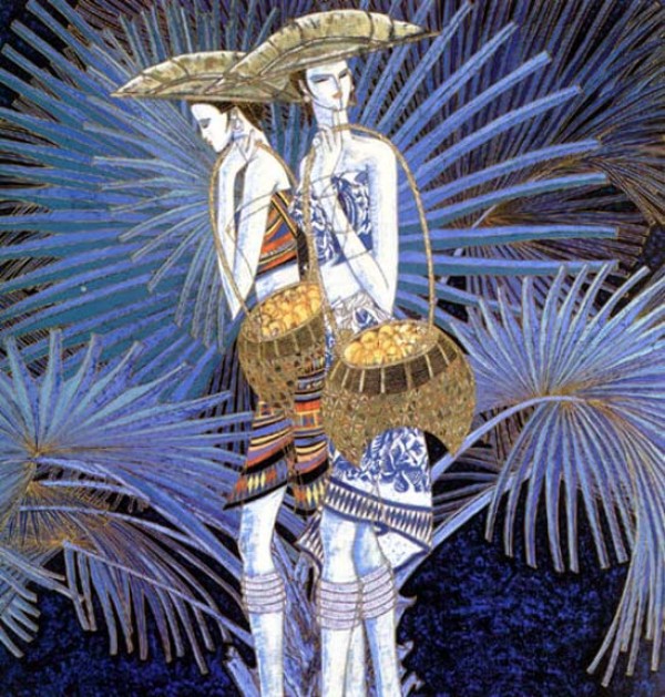 "Peaceful World" AP Serigraph on rice paper by Ting Shao Kaung
