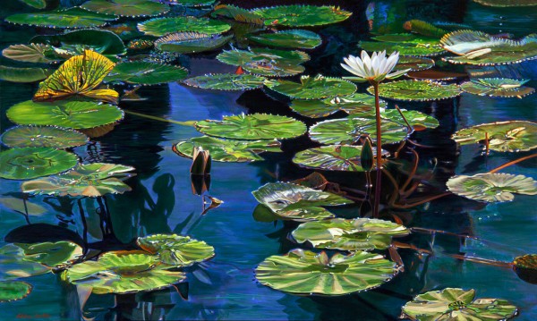 "Indigoscape" Digital Archival Ink on Paper by Adrian Deckbar