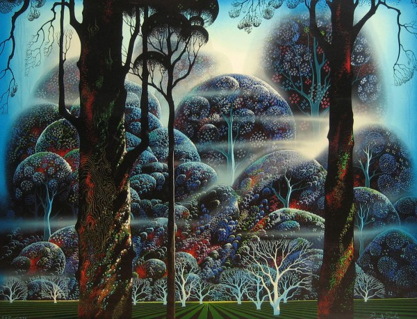 "Mist In The Dark Woods" Serigraph by Eyvind Earle