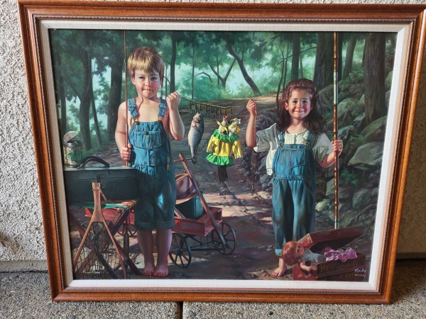 "Summer Snapshot" Framed, Signed and numbered hand-embellished giclee on canvas with certificate by Bob Byerley