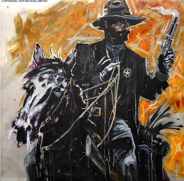 "Texas Ranger" Original Mixed Media on Aluminum by Michael Bryan