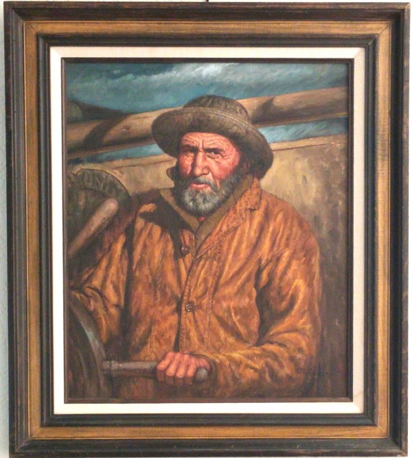 "Manning The Tiller" Original Oil/Canvas by Kenneth M. Freeman