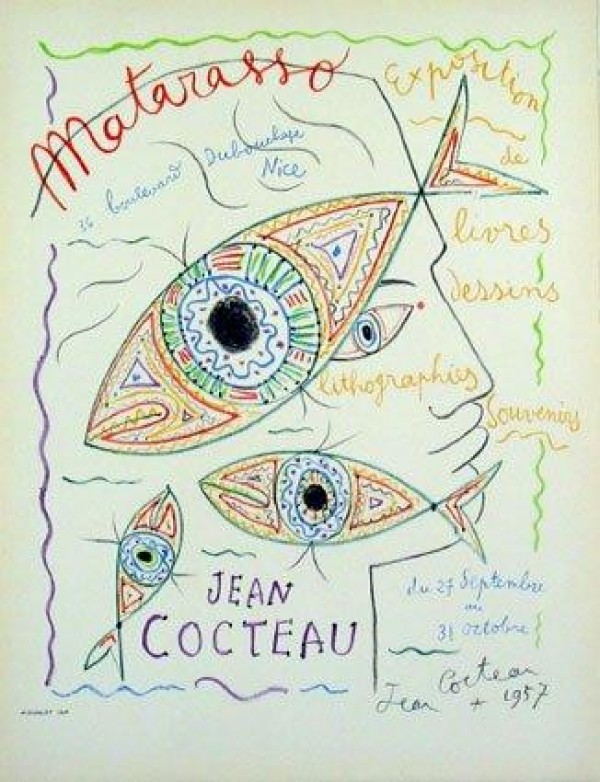 "Matarasso, Nice" Color Lithograph by Jean Cocteau