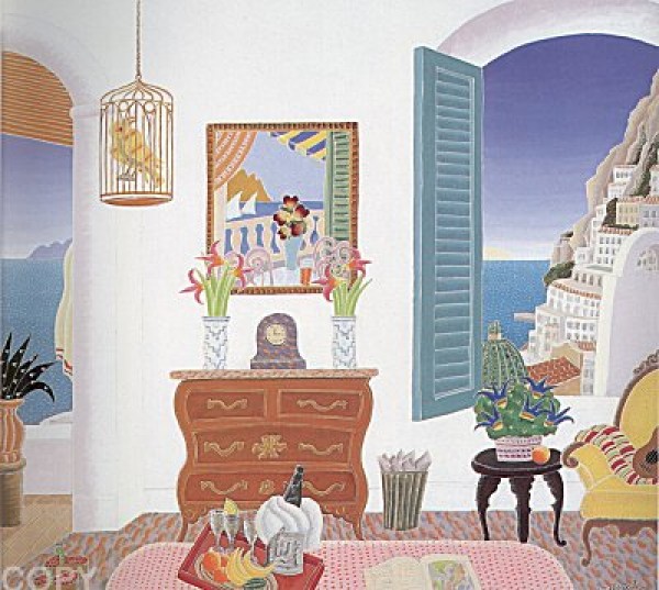 "Hotel Le Sirenuse" serigraph on Paper by Thomas McKnight